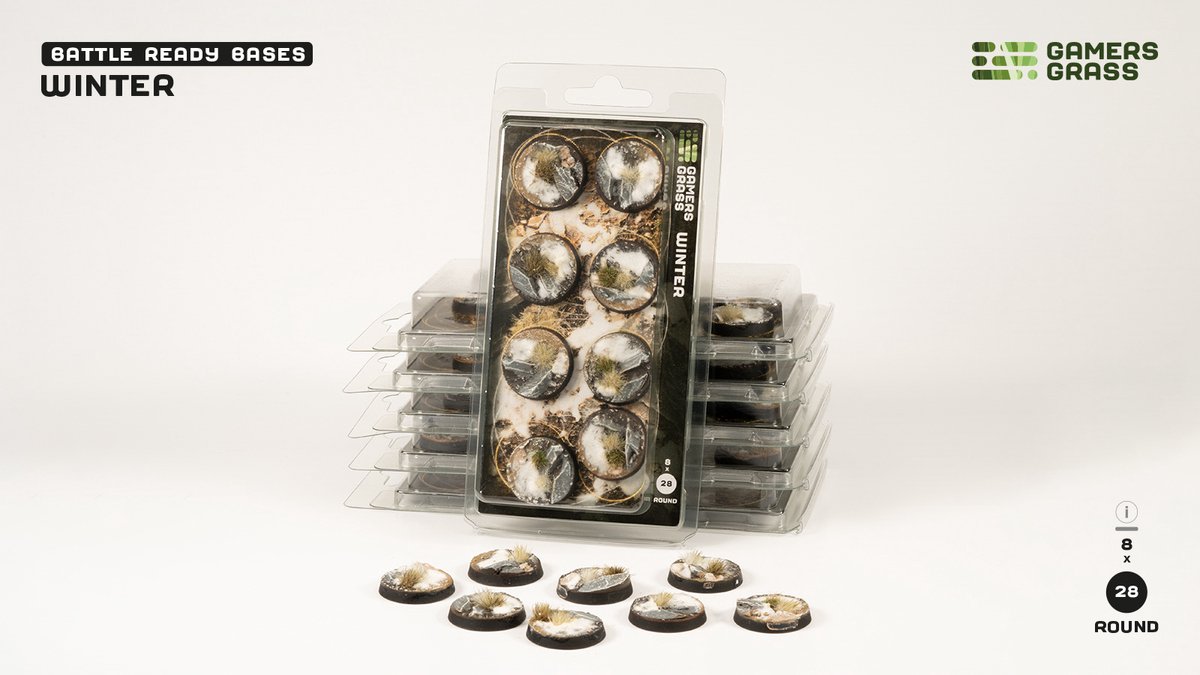 Winter Bases Pre-Painted (8x 28mm Round)